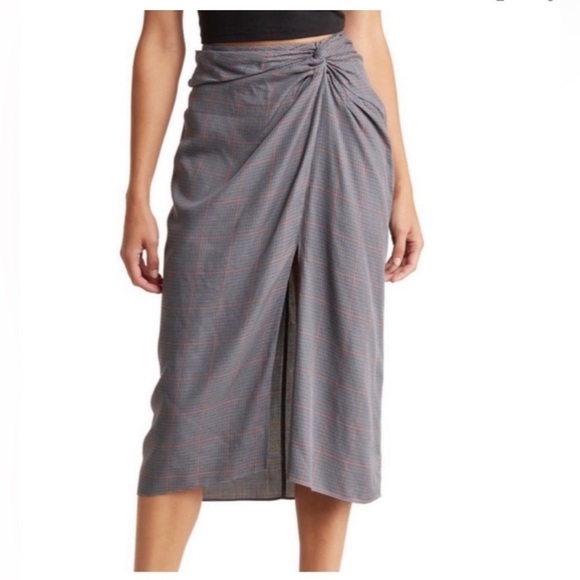 Rag & Bone Amber Plaid Midi Skirt - Picture 1 of 6